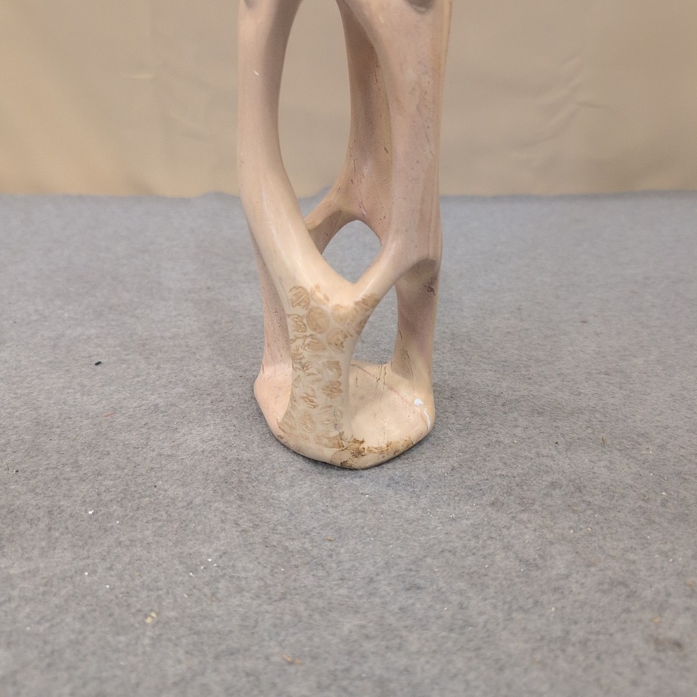Hand Carved Kenyan Soapstone Abstract Family Sculpture Pink Tan - Picture 7 of 9